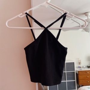 Zara black cross halter